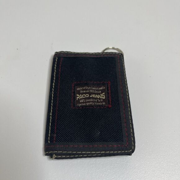 PACO Other - Vintage Y2K Paco Jeans Black Canvas Tri-Fold Wallet Streetwear